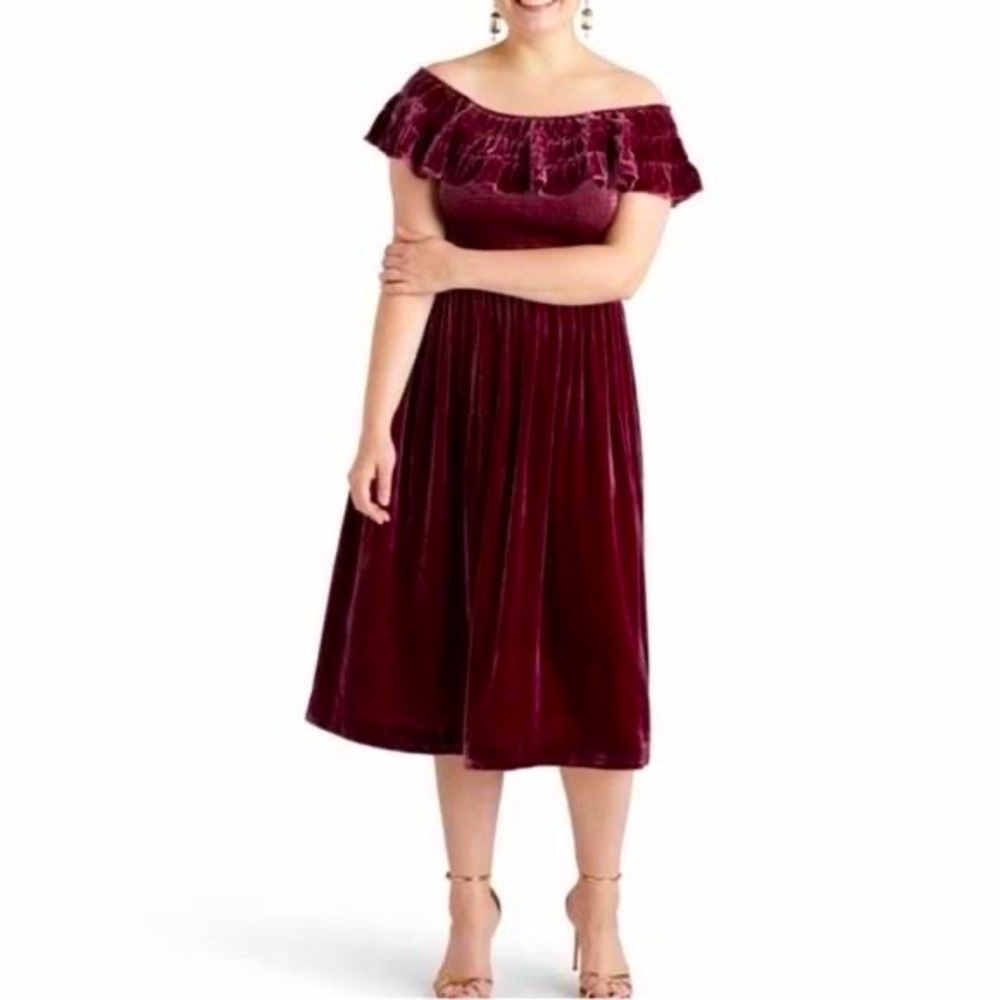 NWT Hill House Akilah Nap Dress, Burgundy Velvet